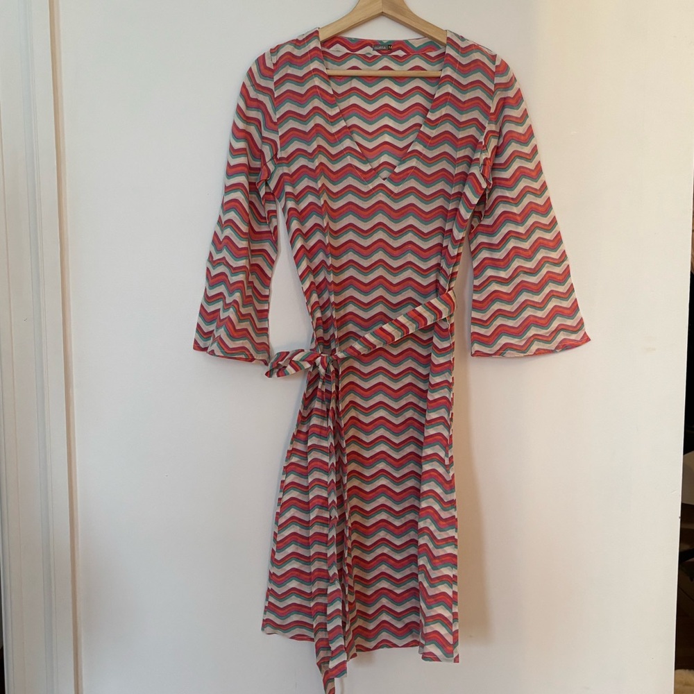 Vintage Matta Wave Pattern Midi Dress